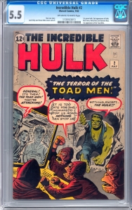 a graded example of the rare Incredible Hulk #2. via dacardworld.com